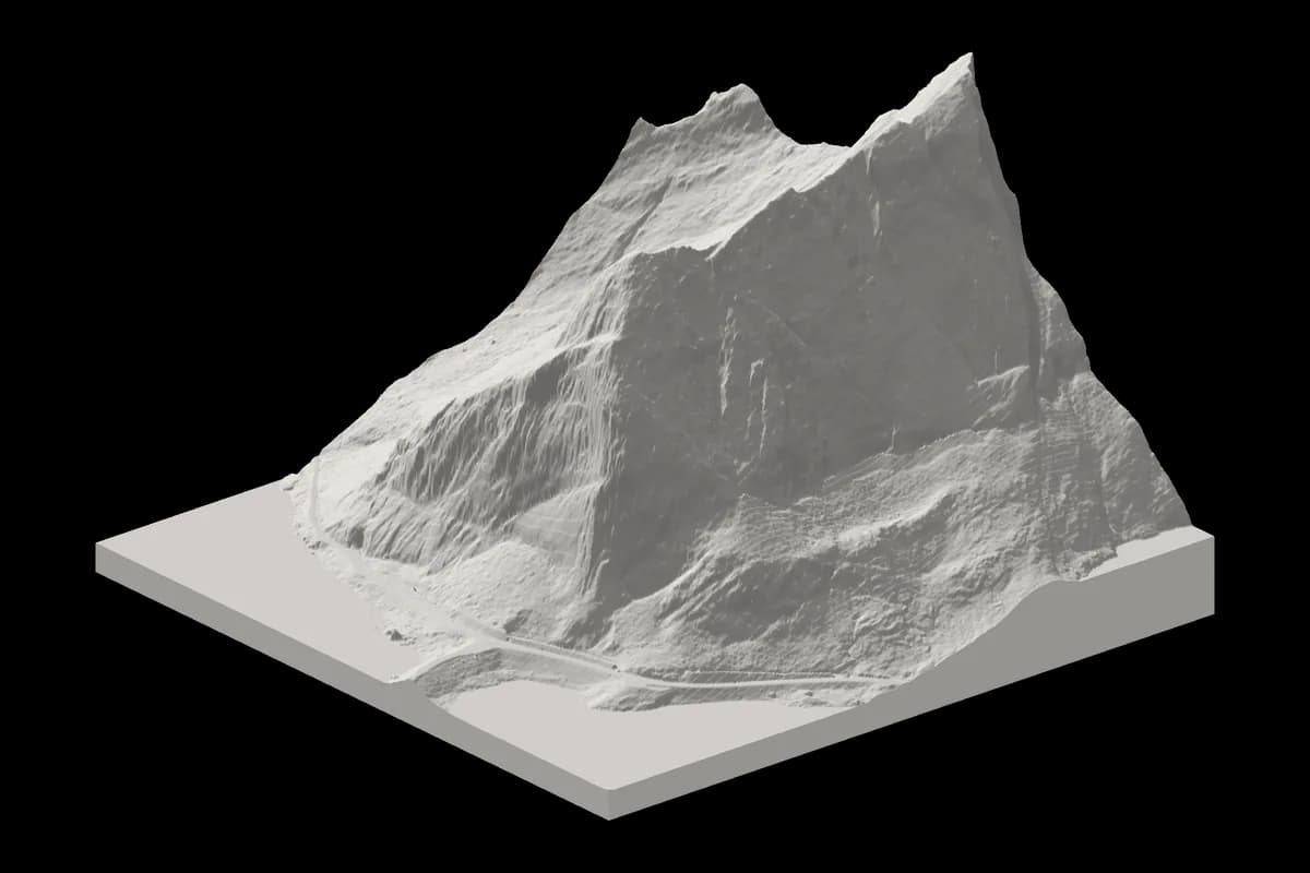 3D-terrengmodell av Reinebringen