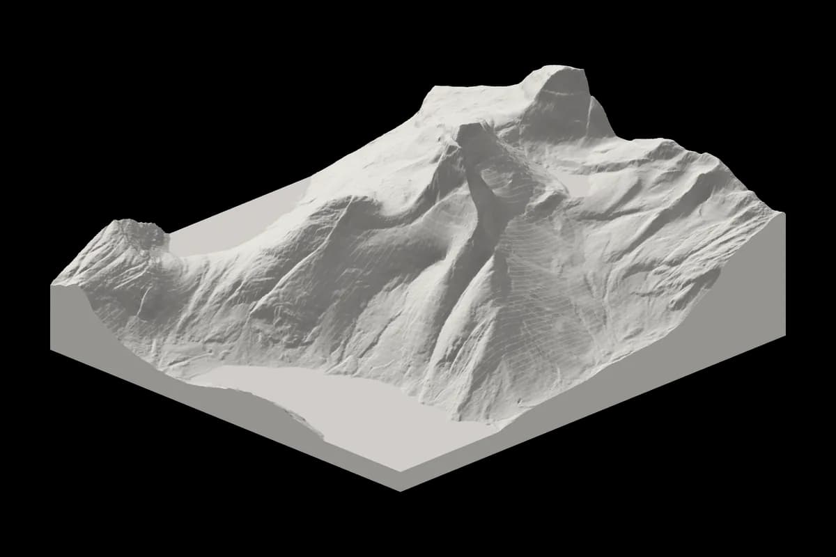 3D-terrengmodell av Stetind
